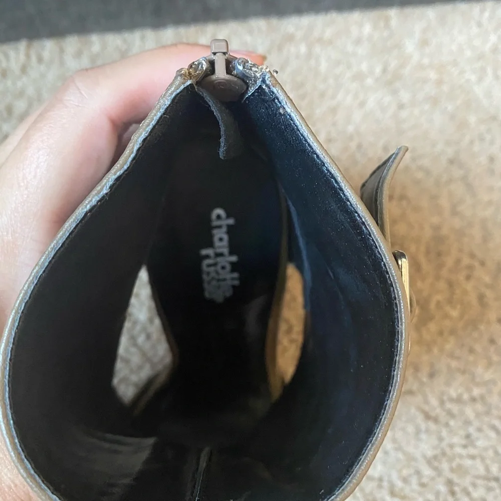 Peep Toe Stiletto Booties - Picture 6 of 7